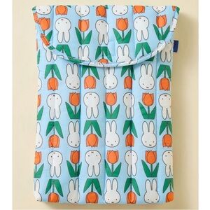BAGGU x Miffy Orange Tulips Blue Puffy Quilted 16" Laptop Sleeve Case